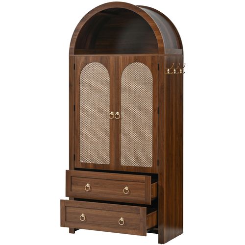 Armoire Avec 2 Portes, 1 Niche Et Et 2 Tiroirs Marron
