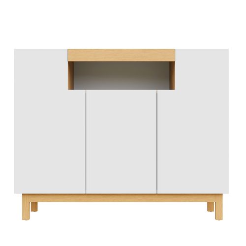 Buffet Avec 3 Portes Et 1 Niche Blanc