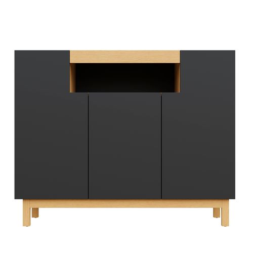 Buffet Avec 3 Portes Et 1 Niche Noir