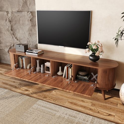 Meuble TV L.180cm Avec 4 Portes Marron