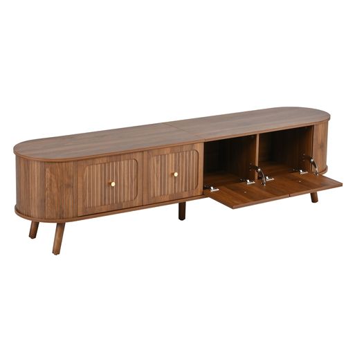 Meuble TV L.180cm Avec 4 Portes Marron