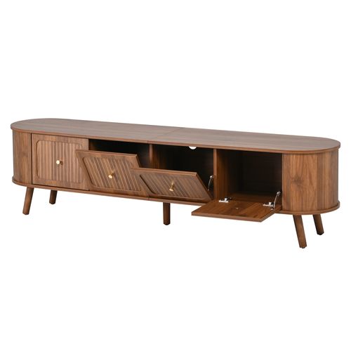 Meuble TV L.180cm Avec 4 Portes Marron