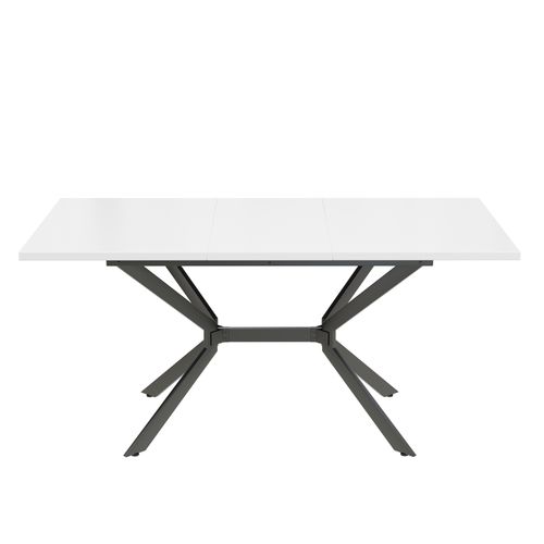 Table à Manger Extensible 120-160 X 80 X 75cm Blanc