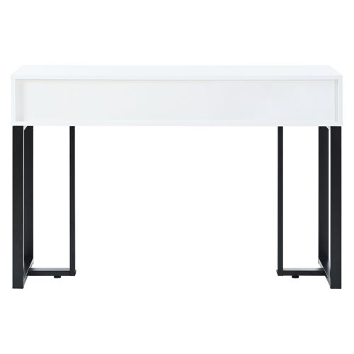 Table Console Avec 3 Tiroirs Et Pieds En Métal Noir