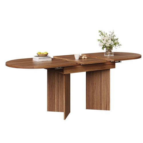 Table De Salle à Manger Extensible 120-160 X 80cm X 75 Cm Marron