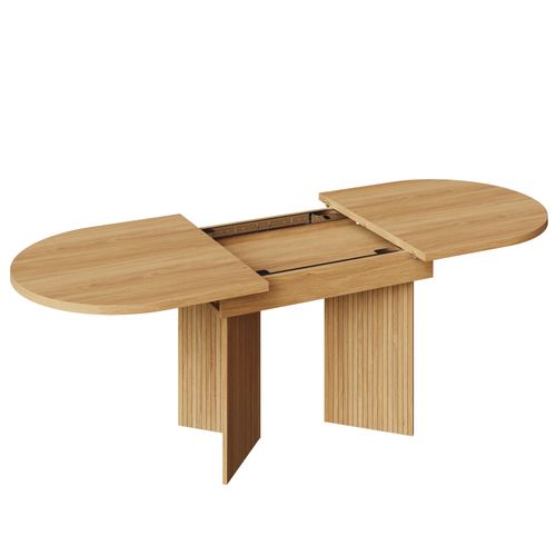 Table De Salle à Manger Extensible 120-160 X 80cm X 75 Cm Imitation Chêne