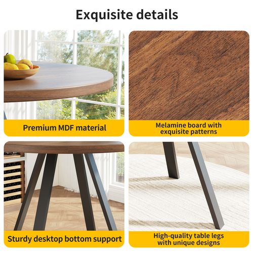 Table à Manger Rond Avec Pieds En Métal 80 X 80 X 75cm