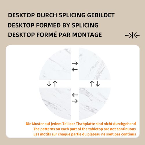 Table à Manger Rond Avec Pieds En Métal 100 X 100 X 75cm