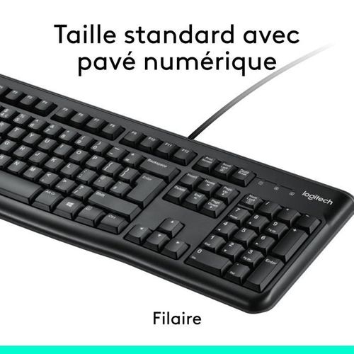 Clavier Mk120 Clavier Usb Azerty Français Noir
