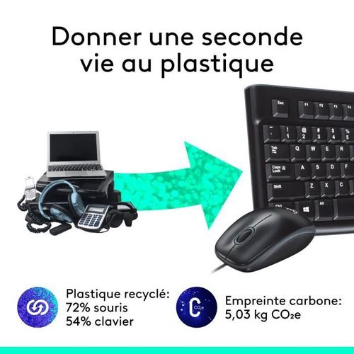 Clavier Mk120 Clavier Usb Azerty Français Noir