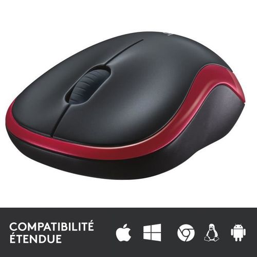 Souris - Sans Fil - M185 - Rouge - Ambidextre