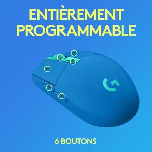 Souris Gamer - Sans Fil - Logitech G - G305 Lightspeed - Autonomie 250h - Bleu