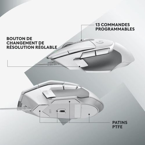 Souris Gamer - Filaire - G - G502 X - Blanc