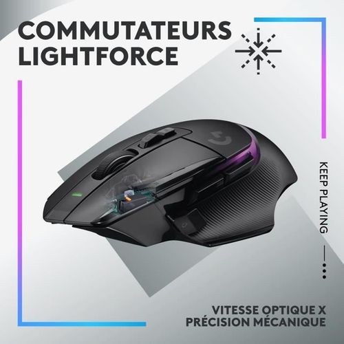 Souris Gamer - Sans Fil - G - G502 X Plus - Noir
