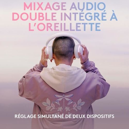 Casque Gamer - Sans Fil - Logitech G - G735 Lightspeed - Rvb - Micro Amovible - Blanc