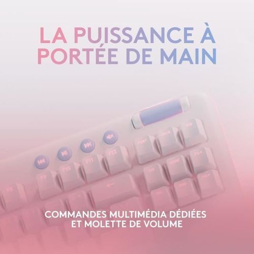 Clavier Gamer - Filaire - G713 - Mécanique - Repose-poignet - Switch Tactile Gx Brown - White Mist