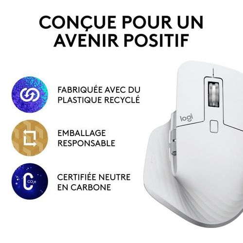 Souris - Sans Fil - Logitech - Mx Master 3s - Gris Pâle