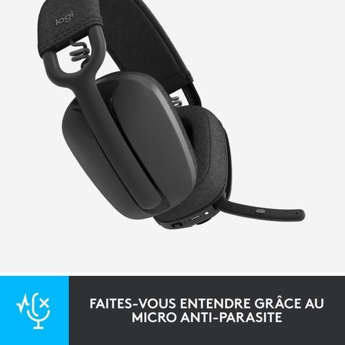 Casque PC Logitech Zone Vibe 100 Casque D''écoute Léger Sans Fil Avec Micro Anti-bruit - Graphite
