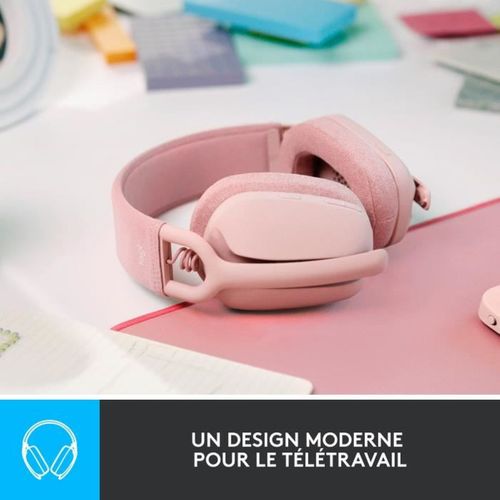 Casque PC Logitech Zone Vibe 100 Casque D''ecoute Leger Sans Fil Avec Micro Anti-bruit - Rose