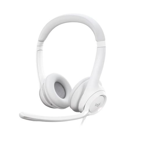 Casque - Filaire - Logitech - H390 - Stéréo, Microphone Intégré, Antibruit - Blanc