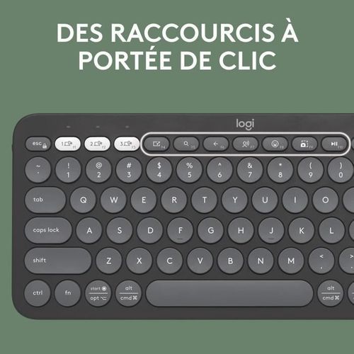 Clavier - Sans Fil - Pebble Keys 2 K380s - Bouton Easy-switch - Noir