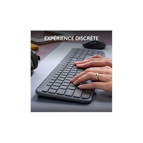 Ensemble Clavier Azerty Et Souris Sans Fil  Mk950 Signature Slim Graphite