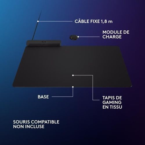 Tapis De Souris - Systeme De Charge Sans Fil - Powerplay 2 - Noir