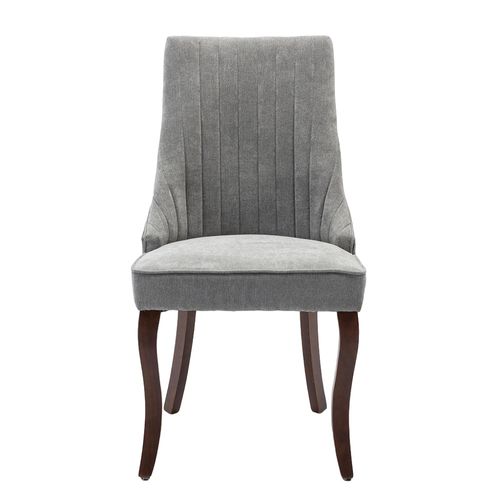 Ensemble De Salle à Manger, 2 Pièces, Revêtement En Tissu Doux Avec Pieds En Bois Massif, Lin, Gris