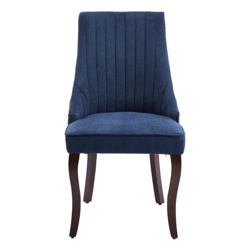 Ensemble De Salle à Manger, 2 Pièces, Revêtement En Tissu Doux Avec Pieds En Bois Massif, Lin, Bleu