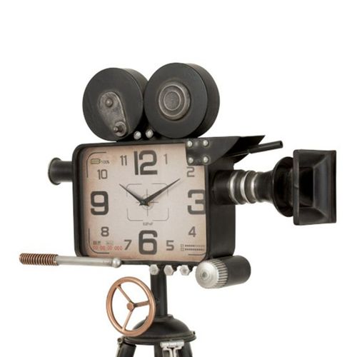 Horloge Design Sur Pied "camera" 153cm Noir