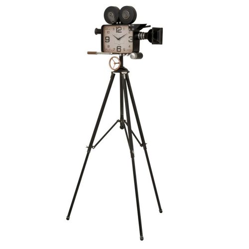 Horloge Design Sur Pied "camera" 153cm Noir
