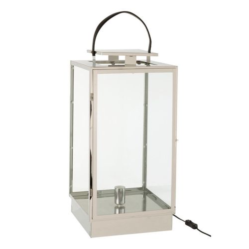 Lanterne En Verre "rosalinda" 76cm Argent