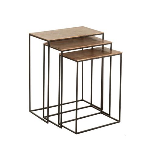 Lot De 3 Tables D'appoint Gigognes "bano" 66cm Rouille