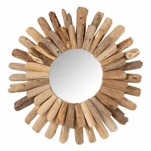 Miroir Mural Design "bois Flottant" 55cm Naturel