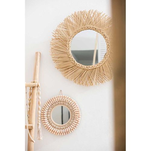 Miroir Mural En Rotin "tressé" 60cm Naturel