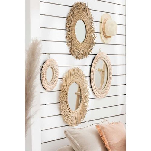 Miroir Mural En Rotin "tressé" 60cm Naturel