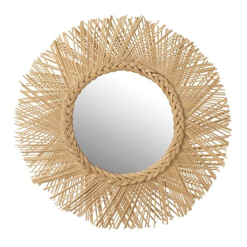 Miroir Mural En Rotin "tressé" 60cm Naturel