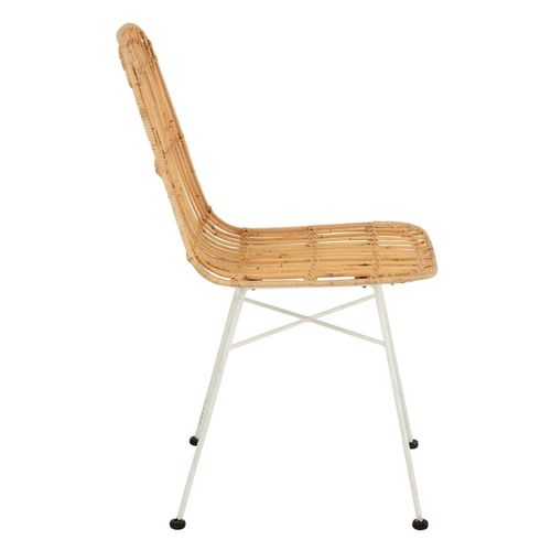 Chaise Design En Rotin "ema" 88cm Naturel