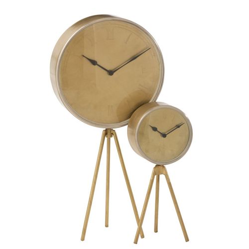 Horloge à Poser Design "trépied" 62cm Or