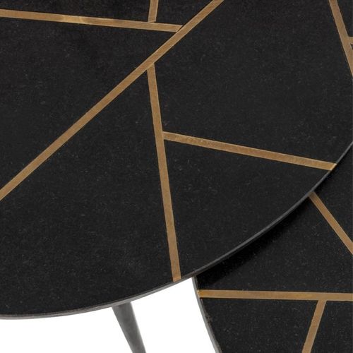 Lot De 2 Tables Gigognes "lolita" 56cm Or et Noir