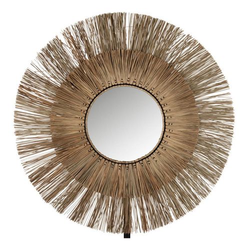 Miroir Mural Rond "mendi" 110cm Naturel