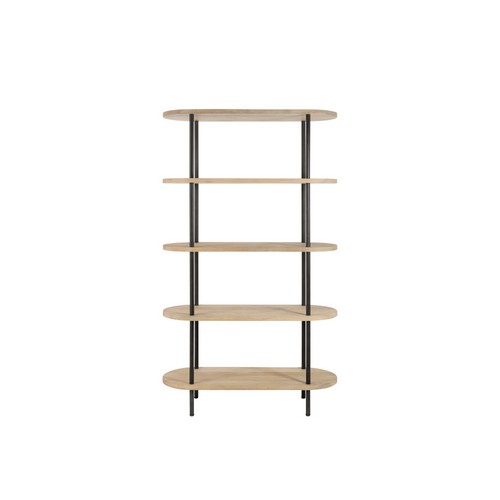 Bibliothèque En Bois De Manguier Et En Métal 5 Tablettes - Sali