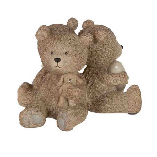 Statuette Déco Enfant "3 Ours" 17cm Marron