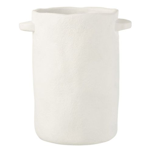 Vase Allongé En Ciment "gustave" 30cm Blanc