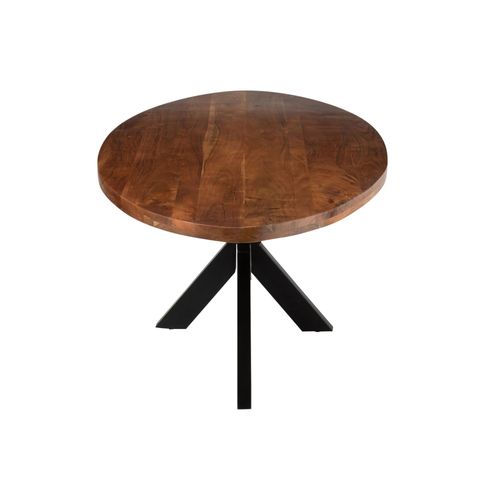 Table De Salle à Manger Ovale En Acacia Et Métal Noir L210 - Edgar