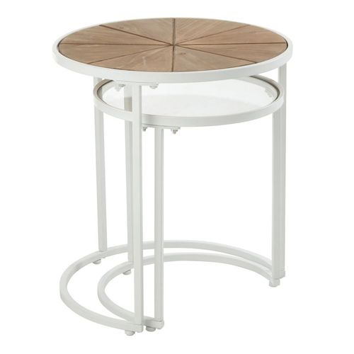 Lot De 2 Tables D'appoint Gigognes "lounge" 50cm Blanc