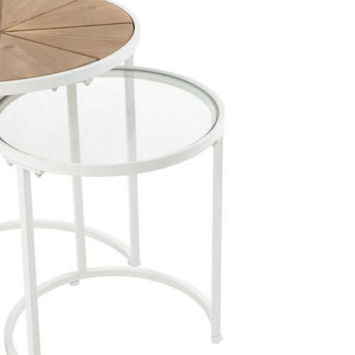 Lot De 2 Tables D'appoint Gigognes "lounge" 50cm Blanc