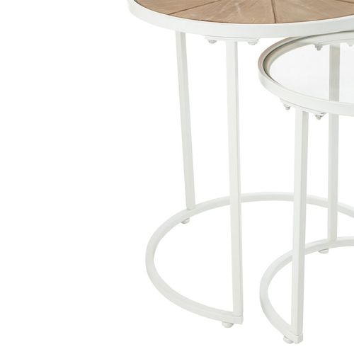 Lot De 2 Tables D'appoint Gigognes "lounge" 50cm Blanc