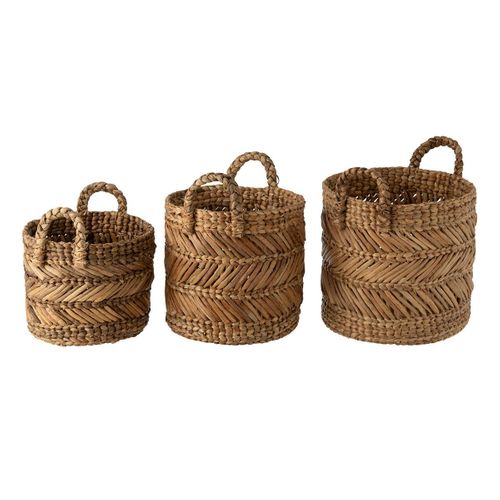 Lot De 3 Paniers De Rangement Tressé "hollis" 47cm Naturel