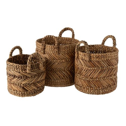 Lot De 3 Paniers De Rangement Tressé "hollis" 47cm Naturel